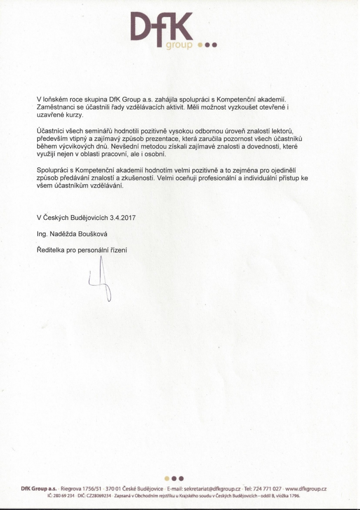 BCF, Holistic management, Kompetenční akademie, DfK Group, vzdělávání manažerů